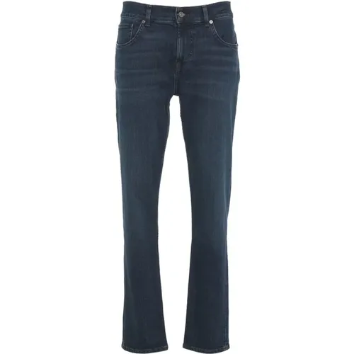 Blaue Slimmy Tapered Jeans , Herren, Größe: W36 - 7 For All Mankind - Modalova