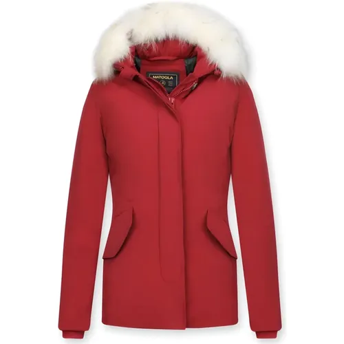 Winterjacke mit Pelzkragen für Damen - 5897R , Damen, Größe: S - Matogla - Modalova