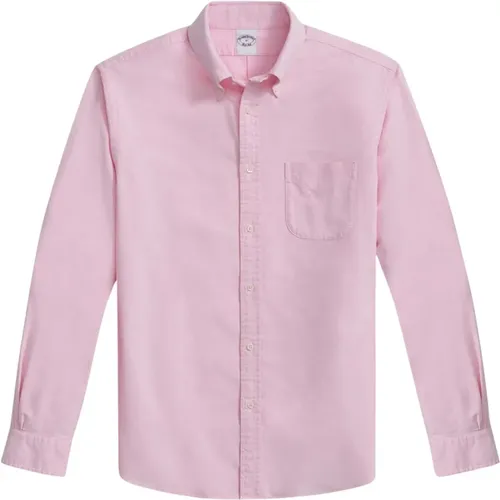 Rosa Regular Fit Oxford Cloth Freitag Sport Hemd mit Polo Button Down Kragen , Herren, Größe: S - Brooks Brothers - Modalova