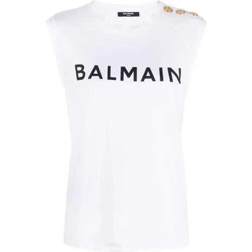 T-Shirts Polos for Women , female, Sizes: L, XS, S - Balmain - Modalova