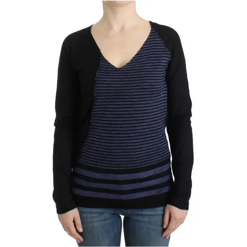 Striped V-neck sweater , female, Sizes: XS - Costume National - Modalova