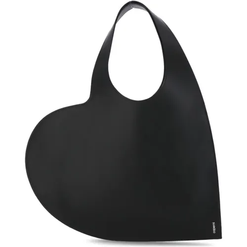 Schwarze Leder-Schultertasche für Frau , Damen, Größe: ONE Size - Coperni - Modalova