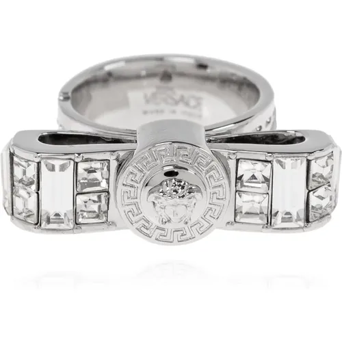 Ring mit schimmernden Kristallen , Damen, Größe: 56 MM - Versace - Modalova