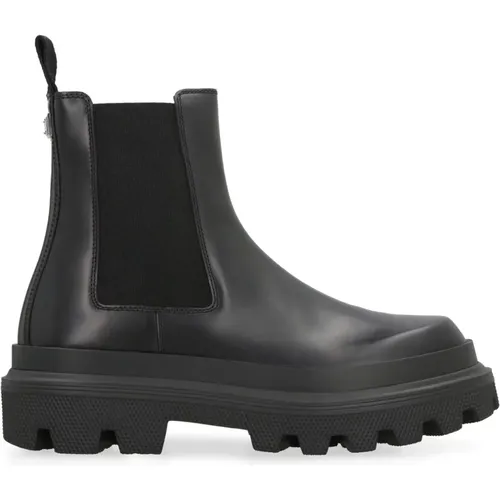 Chelsea-Stiefel aus gebürstetem Kalbsleder , Herren, Größe: 42 EU - Dolce & Gabbana - Modalova