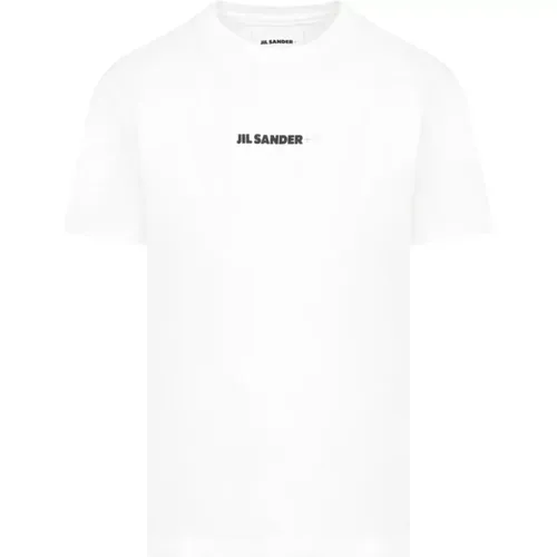 Weißes T-Shirt Rundhals Kurzarm , Herren, Größe: 2XL - Jil Sander - Modalova