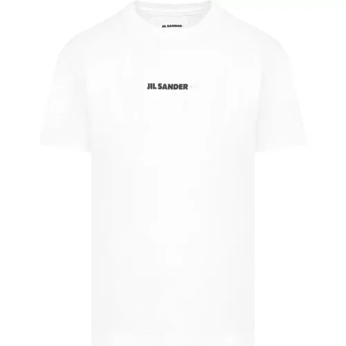 Weißes T-Shirt Rundhals Kurzarm , Herren, Größe: XL - Jil Sander - Modalova