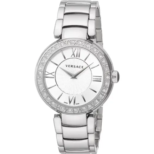 Leda Diamonds Edelstahl Uhr Versace - Versace - Modalova