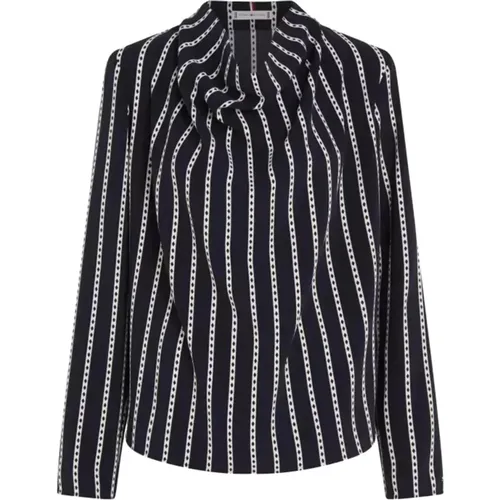 Argyle Stripe Cowl Neck Bluse , Damen, Größe: L - Tommy Hilfiger - Modalova