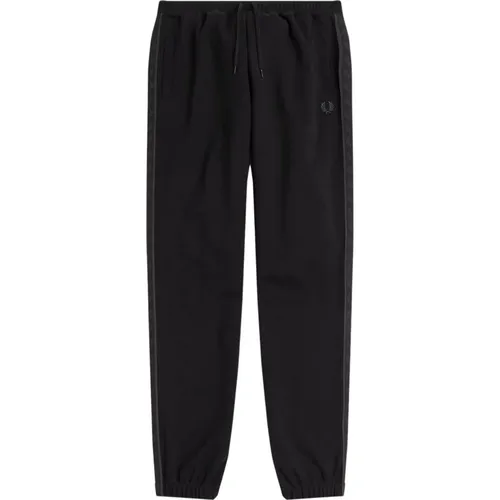 Slim-Fit Drawstring Pants with Laurel Crown Detail , male, Sizes: L, XS, M, S - Fred Perry - Modalova