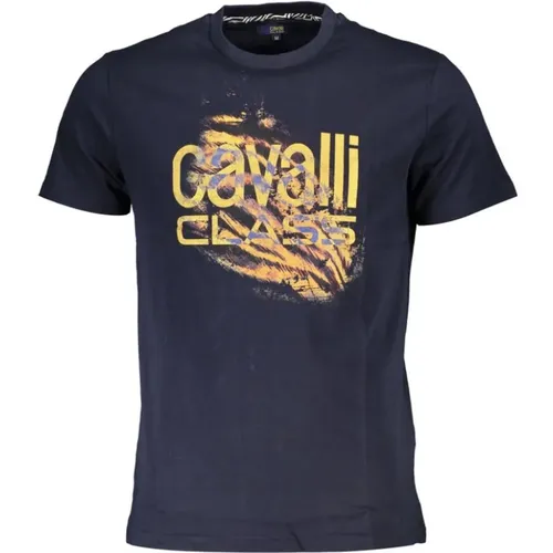 Cotton Logo Print T-Shirt , male, Sizes: L, 2XL, XL - Cavalli Class - Modalova