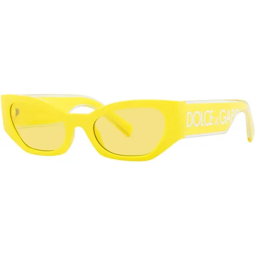 Womens Cat-Eye Sunglasses with Oversized Logo , female, Sizes: 52 MM - Dolce & Gabbana - Modalova