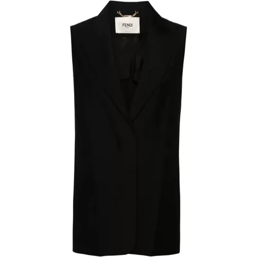 Peak Lapel Vest , female, Sizes: XS, S, M - Fendi - Modalova