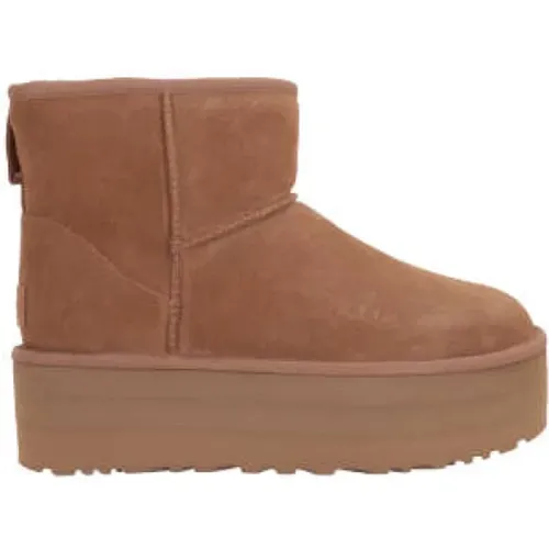 Braune Wildleder Flatform Stiefel mit plush™ , Damen, Größe: 40 EU - Ugg - Modalova