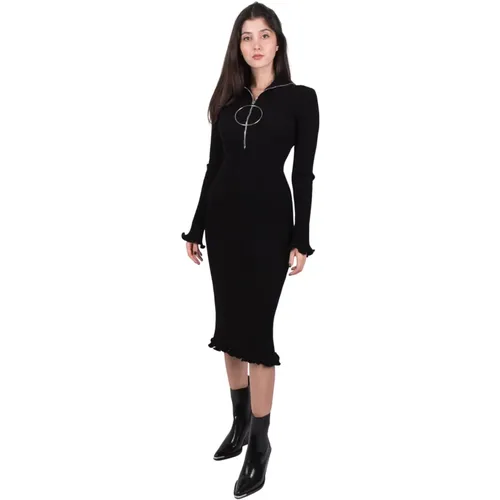 Schwarzes Kleid mit mittlerer Länge - Stil 22AMRO467ml0027 - Paco Rabanne - Modalova