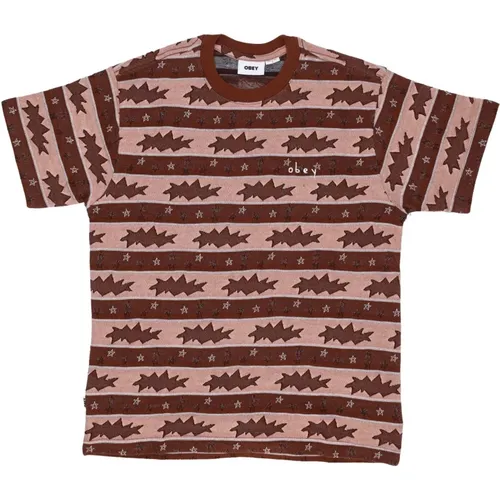 Snap Tee Sepia Multi T-shirt , Herren, Größe: S - Obey - Modalova