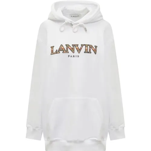 Weißer Baumwoll-Sweatshirt mit Kapuze , Damen, Größe: S - Lanvin - Modalova