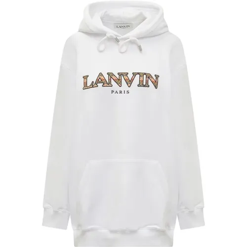 Weißer Baumwoll-Sweatshirt mit Kapuze , Damen, Größe: XS - Lanvin - Modalova