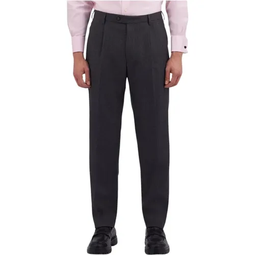 Graue Stretch-Wollhose aus Wolle und Virgin-Wolle-Mix , Herren, Größe: W36 - Brooks Brothers - Modalova