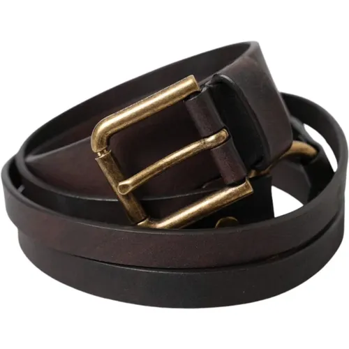 Gold Buckle Leather Belt , female, Sizes: 85 CM - Dolce & Gabbana - Modalova