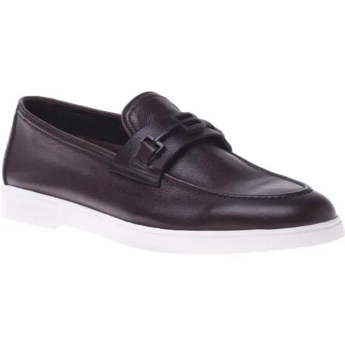 Loafer in tumbled leather , Herren, Größe: 46 EU - Baldinini - Modalova