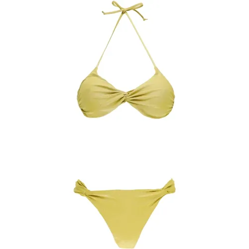 Gelber Sea Lurex Bikini Top Slip , Damen, Größe: XS - Fisico - Modalova