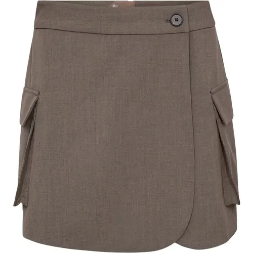 Wrap Pocket Skort 154-Walnut , Damen, Größe: S - Co'Couture - Modalova