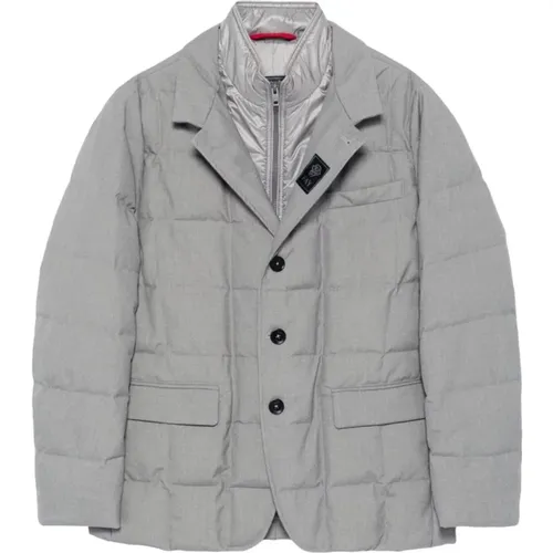 Layered Puffer Jacket in Grey , male, Sizes: XL, M, L - Fay - Modalova