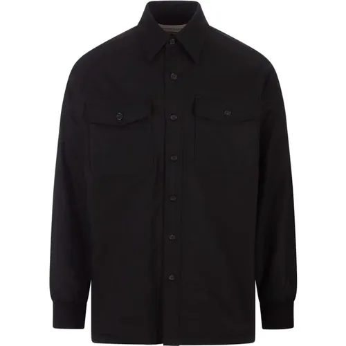 Cotton Poplin Shirt with Seal Logo , male, Sizes: L, M - alexander mcqueen - Modalova