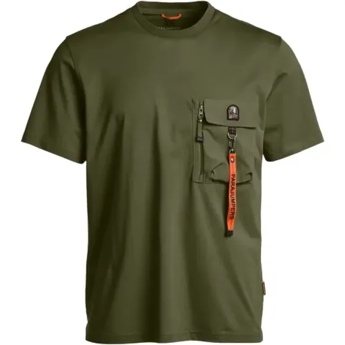 Militär-inspiriertes Herren T-Shirt , Herren, Größe: M - Parajumpers - Modalova