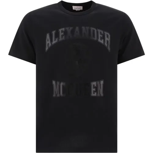 T-shirt with Logo and Skull , male, Sizes: L, XL, M, 2XL, S - alexander mcqueen - Modalova