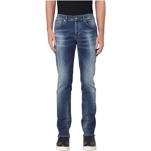 Washed denim George pants , male, Sizes: W32, W34, W33, W30, W31, W36, W29, W35 - Dondup - Modalova