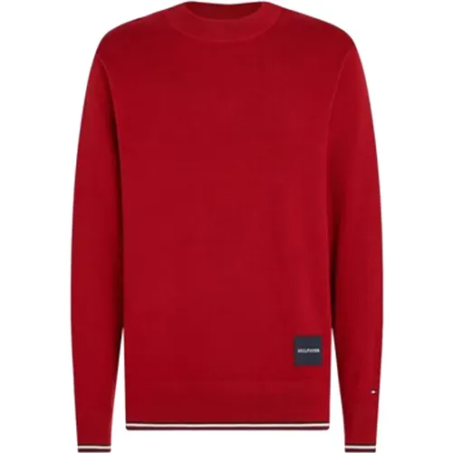 Cotton Blend Crewneck Sweater , male, Sizes: S, 2XL, XL - Tommy Hilfiger - Modalova