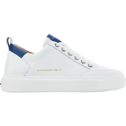 Luxury White Blue Street Sneakers , male, Sizes: 10 UK, 5 UK, 8 UK, 7 UK, 11 UK, 6 UK, 9 UK - Alexander Smith - Modalova