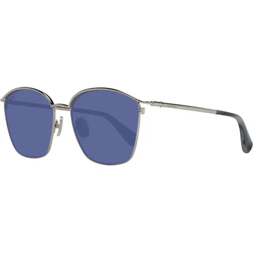 Silberne Quadratische Blaue Linse Sonnenbrille - Max Mara - Modalova