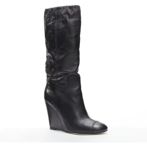 Pre-owned Leather boots , female, Sizes: 5 UK - Chanel Vintage - Modalova