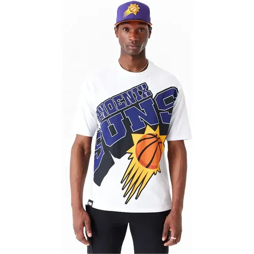 Suns NBA Weißes T-Shirt , Herren, Größe: S - new era - Modalova