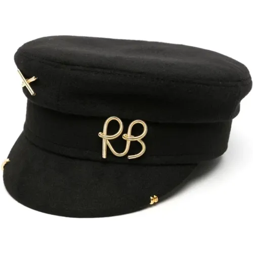 Schwarze Woll Baker Boy Mütze , Damen, Größe: M - Ruslan Baginskiy - Modalova