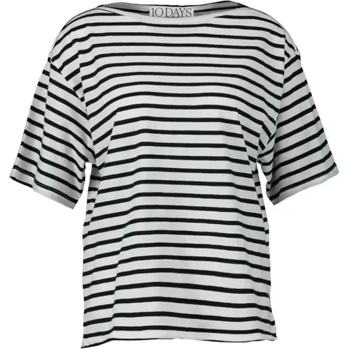 Klassisches T-Shirt , Damen, Größe: S - 10Days - Modalova