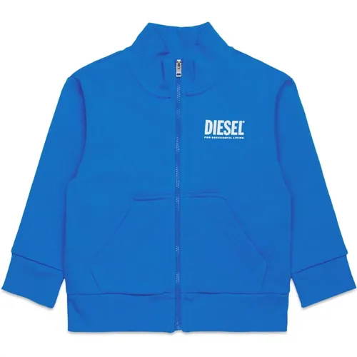 Sweatshirt mit Reißverschluss und Logo - Diesel - Modalova
