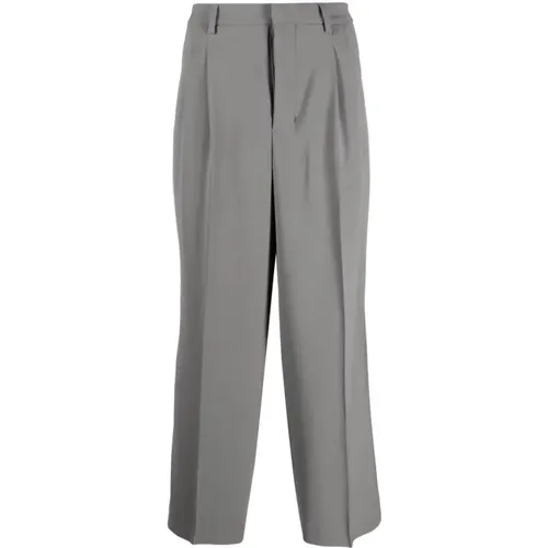 Grey Wool Blend Trousers , male, Sizes: W36 - Ami Paris - Modalova
