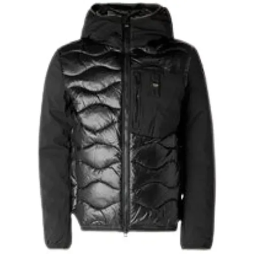 Herren Kapuzen Steppjacke Blauer - Blauer - Modalova