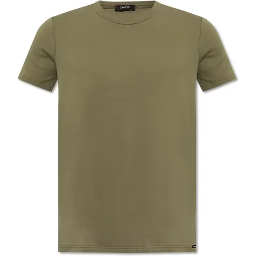 Baumwoll T-Shirt , Herren, Größe: XL - Tom Ford - Modalova