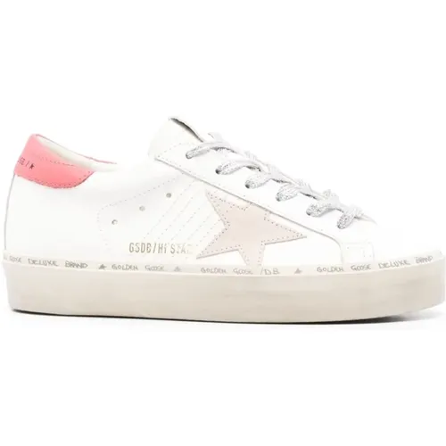 Weiße Ledersneakers mit Sternenpatch , Damen, Größe: 35 EU - Golden Goose - Modalova