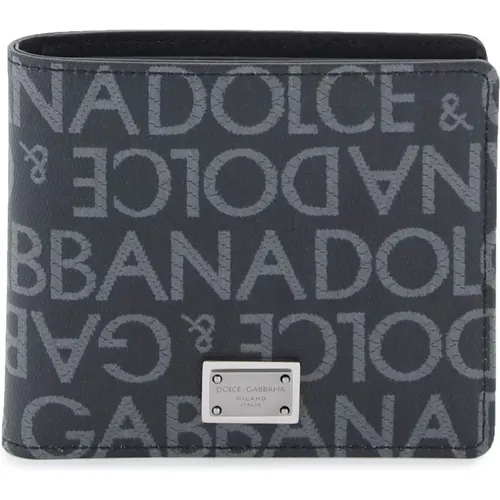 Jacquard logo wallet , male, Sizes: ONE SIZE - Dolce & Gabbana - Modalova