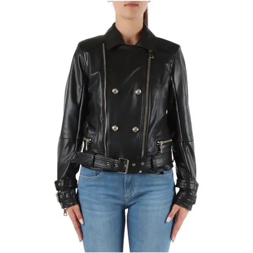 Double-breasted faux leather jacket , female, Sizes: L, XS, M, S - Guess - Modalova