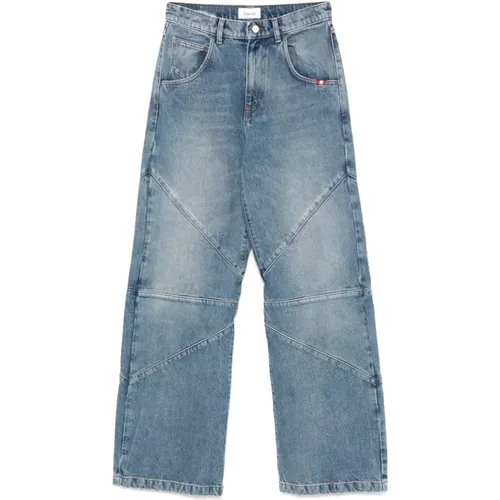 Blaue Denim Panel Jeans , Damen, Größe: W24 - Amish - Modalova