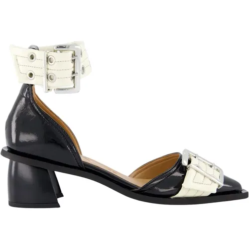 Chunky Buckle Open Cut Damenschuhe , Damen, Größe: 38 EU - Ganni - Modalova