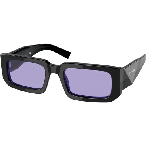 Schwarze Blau/Violette Sonnenbrille Symbole PR 06Ys , unisex, Größe: 53 MM - Prada - Modalova