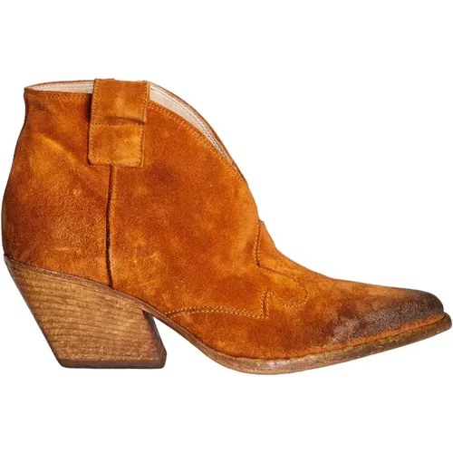 Orange Suede Boot - Size 36 , female, Sizes: 3 UK - Elena Iachi - Modalova