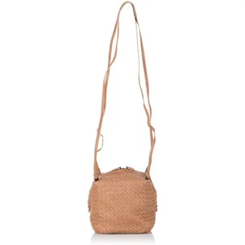 Leather Crossbody Bag with Intrecciato Detail , female, Sizes: ONE SIZE - Bottega Veneta Vintage - Modalova